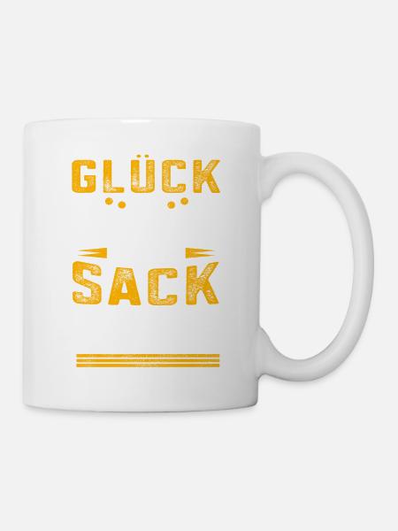 Glück ist wenn mir niemand auf den Sack geht - Tasse - Weiß
