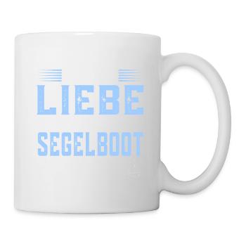Liebe vergeht mein Segelboot besteht Meerliebhaber - Tasse - Weiß - Rechts