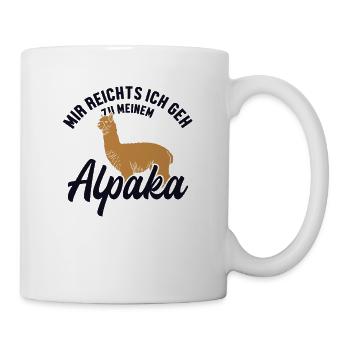 Mir reichts ich geh zum Alpaka Pako Lama Huacaya - Tasse - Weiß - Rechts