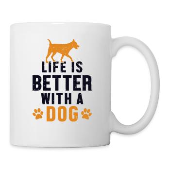 Life is Better with a Dog Dog Daddy Dog Mom - Mug - white - Right