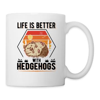 La vie est meilleure avec Hedgehogs Hedgehog - Mug blanc - blanc - Droite