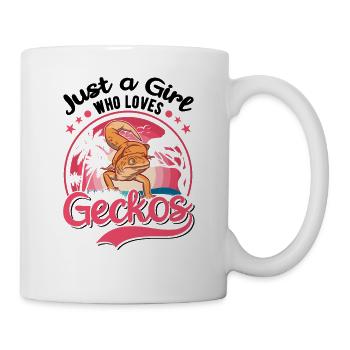 Gecko Mädchen Leopardengecko - Tasse - Weiß - Rechts