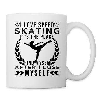 J’aime le patinage de vitesse Citation de patinage de vitesse - Mug blanc - blanc - Droite
