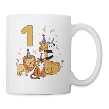 1 Année 1 Animaux Zoo 1er Anniversaire Enfants Cadeau - Mug blanc - blanc - Droite