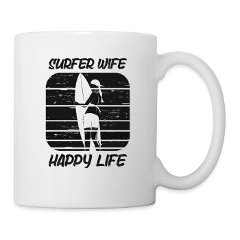 Surf femme Happy Life Wellenreiten Surfen Surfer - Mug blanc - blanc - Droite