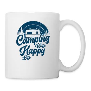 Camping Femme Happy Life Caravane Nature Camper - Mug blanc - blanc - Droite