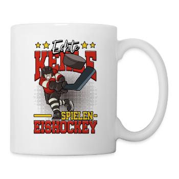 Echte Kerle spielen Eishockey - Tasse - Weiß - Rechts