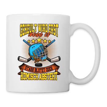 Geheult wird erst wenn es stark blutet Eishockey - Tasse - Weiß - Rechts
