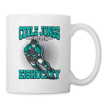 Coole Jungs spielen Eishockey - Tasse - Weiß - Rechts