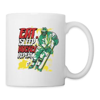 Manger sleep hockey Répéter le hockey sur glace - Mug blanc - blanc - Droite