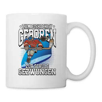 Zum Eishockey geboren Eishockey - Tasse - Weiß - Rechts