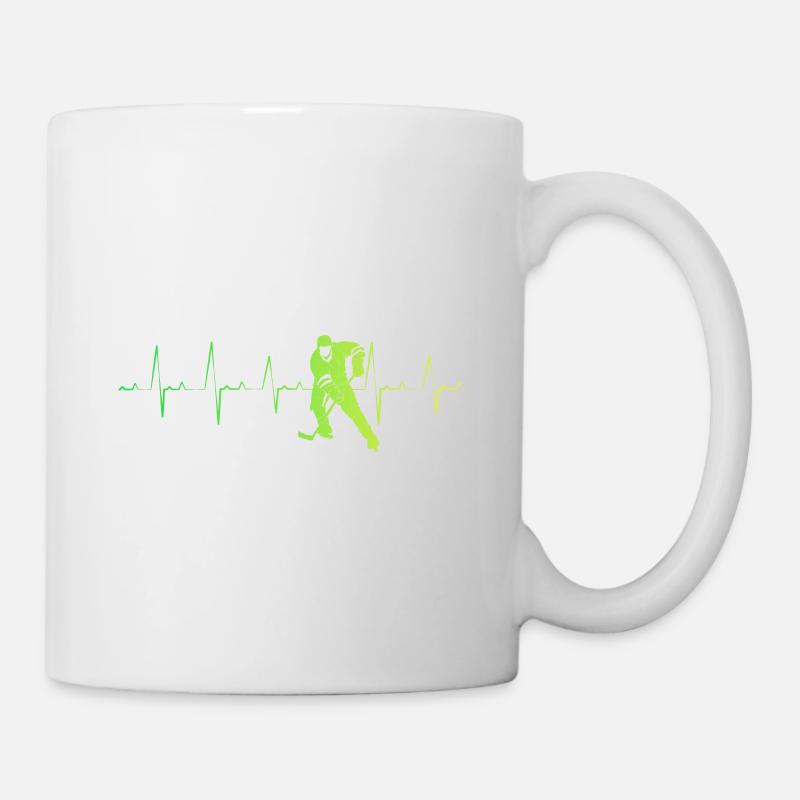 Herzschlag Eishockey - Tasse - Weiß