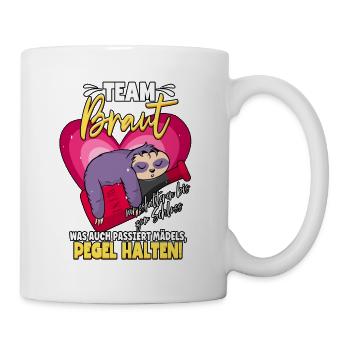 Team Braut Mädels Pegel Halten - Tasse - Weiß - Rechts