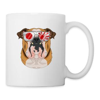 English Bulldog Japan Sunglasses I Japanese Flag - Mug - white - Right