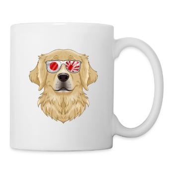 Golden Retriever Japan Sunglasses I Japanese Flag - Tasse - Weiß - Rechts
