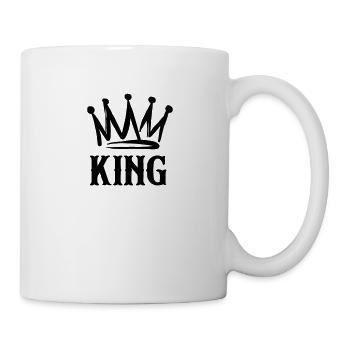 KING QUEEN Partner Beziehung Ehe Hochzeit Geschenk - Tasse - Weiß - Rechts