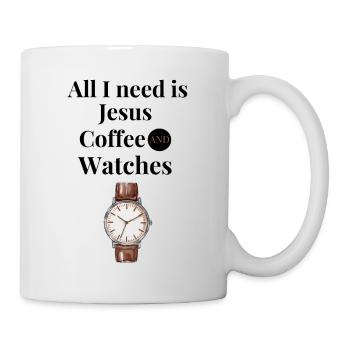 Ich brauche nur Jesus, Trainer und Armbanduhren - Tasse - Weiß - Rechts