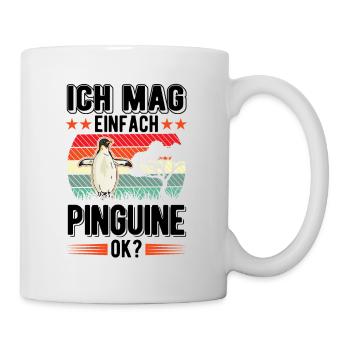 Ich mag einfach Pinguine - Tasse - Weiß - Rechts