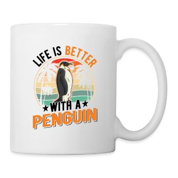 Life is better with a Penguin Pinguin - Tasse - Weiß - Rechts