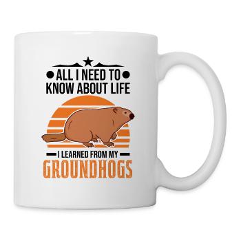Murmeltier Groundhog Day Marmot Woodchuck - Tasse - Weiß - Rechts