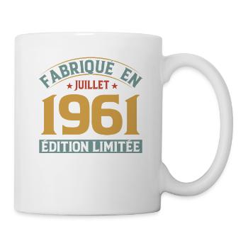 Fabriqué En Juillet 1961 Anniversaire Vintage 1961 - Mug blanc - blanc - Droite