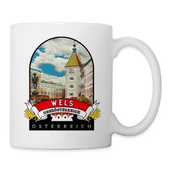 Oberösterreich Wels Österreich Souvenir - Tasse - Weiß - Rechts