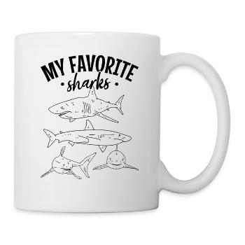 Sharkfish Meine Lieblingshaie Great White Shark - Tasse - Weiß - Rechts