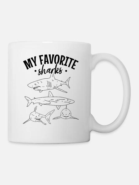 Sharkfish Meine Lieblingshaie Great White Shark - Tasse - Weiß