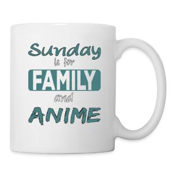 Sunday Is For Family And Anime Saying - Mug - white - Right