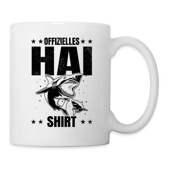 Offizielles Hai Shirt Haifisch Haifische Hai - Tasse - Weiß - Rechts