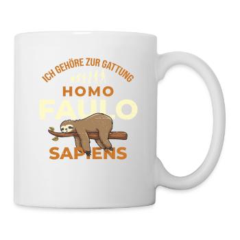 Homo Faulo Sapiens - Tasse - Weiß - Rechts