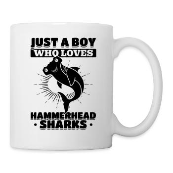 Nur ein Junge, der Hammerhaie liebt - Tasse - Weiß - Rechts