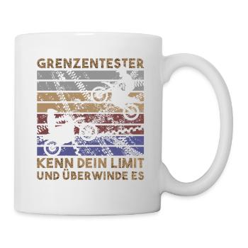 Retro Grenzentester Limit Motorradfahrer Motocross - Tasse - Weiß - Rechts