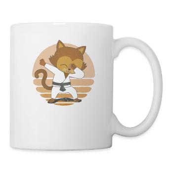 Funny Dabbing Karate Cat Martial Arts Kitten - Mug - white - Right