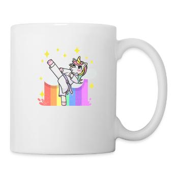 Karaté Amusant Arts Martiaux Arc-en-ciel Licorne - Mug blanc - blanc - Droite