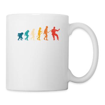 Karate Evolution des Menschen Lustig Kampfsportler - Tasse - Weiß - Rechts