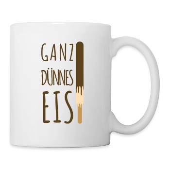 Ganz dünnes Eis - Schokoeis lustiger Sommer Spruch - Tasse - Weiß - Rechts