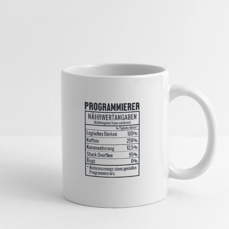 Programmierer Nährwertangaben Developer Coder Tasse