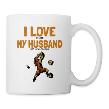 I love my Husband Climbing Bouldern Sportklettern - Tasse - Weiß - Rechts