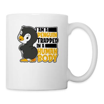 I'm a Penguin Trapped in Human Body Königspinguin - Tasse - Weiß - Rechts