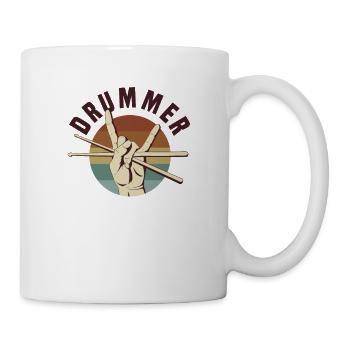 Schlagzeuger Trommeln Schlagzeuger Musiker - Tasse - Weiß - Rechts