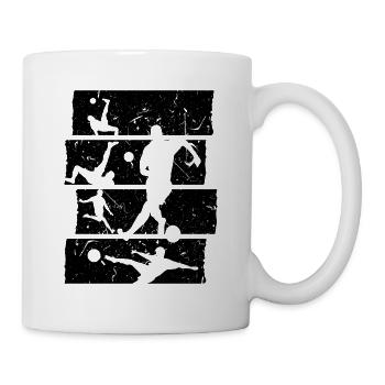 Fußball T-Shirt Retro Vintage Fußballspieler - Tasse - Weiß - Rechts