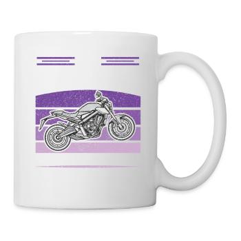 Die tut nix die will nur Motorrad fahren Bikerin - Tasse - Weiß - Rechts