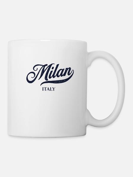 Retro Italy Stadt - Vintage Milan - Tasse - Weiß