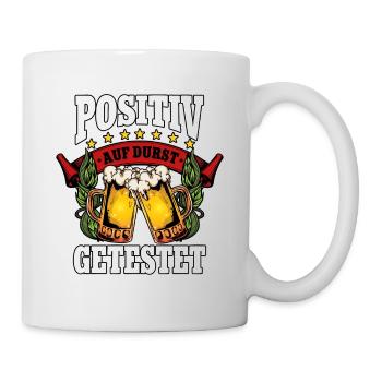 Positiv auf Bier - Tasse - Weiß - Rechts