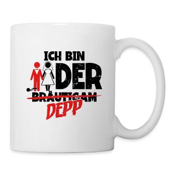 Ich bin der Depp Bräutigam - Tasse - Weiß - Rechts