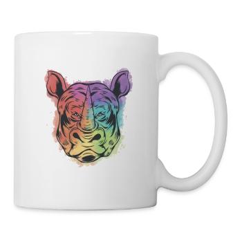 Colorful Rhino Rhino Unicorn Animal Motif - Mug - white - Right