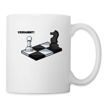 Lustiges Schachspieler Schachfiguren Schachspiel - Tasse - Weiß - Rechts