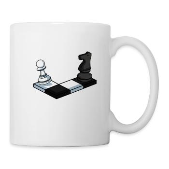 Lustiges Schachspieler Schachfiguren Schachspiel - Tasse - Weiß - Rechts