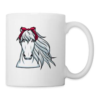Cheval blanc avec chevaux bandana - Mug blanc - blanc - Droite